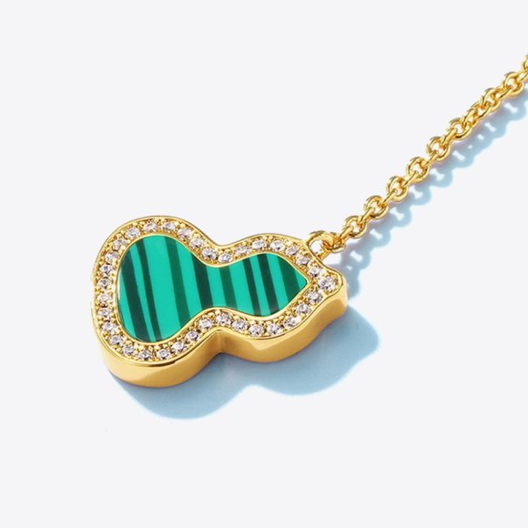 Malachite Gourd 10K Gold-Plated Earrings For Women - Picture 5 of 6